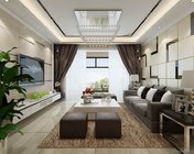 现代客餐厅+过道 max2014 贴图灯光材质齐全+效果图