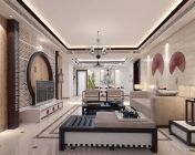 白色浪漫新中式客厅-带贴图+效果图