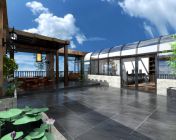 顶层阁楼花园阳光房-露台-max2010版 贴图灯光材质齐全+效果图