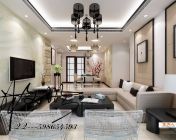 极简新中式客厅模型-含贴图灯光材质-max2011