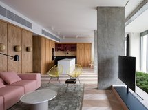 AFM Interior / Olha Wood Interiors  粉色沙发你敢用吗
