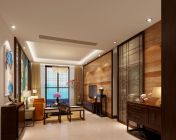 清淡素雅的中式客厅+卧室-max2012-贴图材质灯光齐+效果图