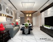 简约家装设计客餐厅-max2012-带贴图