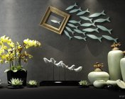 抽象小鱼墙饰 装饰品组合模型 max2009 带贴图