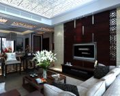 新中式客餐厅-max2011-带材质、贴图、灯光+效果图