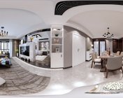 现代客餐厅 max2014 带贴图+全景效果图