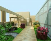 户外阳光房景观-阳台花园模型-带贴图+效果图