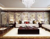 中式复式客厅-12版-贴图灯光材质都有+效果图
