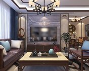 简约新中式客餐厅 max2014 贴图材质灯光齐全+效果图
