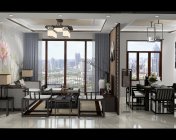 中式客餐厅-3DMAX2013-材质灯光贴图都有