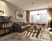 黑白灰LOFT客厅+厨房 max2012 贴图灯光材质+效果图