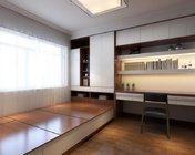 榻榻米卧室+书房 max2012 带贴图+效果图