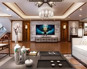 新中式别墅客厅+餐厅+隔层+入户 max2012 带贴图