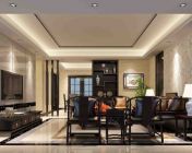现代中式客厅-MAX2012-贴图灯光材质齐全+效果图