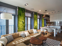 Remarkable Family Apartment Embellished With Luminous Vertical Gardens
