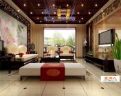 江南世家中式客厅+餐厅-max2009-贴图灯光材质全