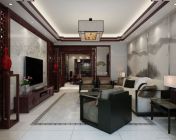 中式客餐厅+玄关-MAX2011-有贴图灯光材质+效果图