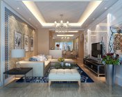 靓丽的现代客餐厅-max2012  贴图灯光材质齐全+效果图