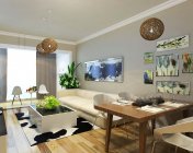 现代小清新客餐厅-MAX2012 贴图材质齐全+效果图