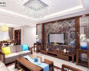 现代中式客厅 3dmax2012  带贴图+效果图