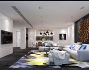 现代黑白灰客餐厅+厨房  贴图灯光材质齐全 max2014+效果图