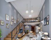 现代北欧复式公寓房 max2012 贴图灯光材质齐全