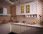 精美欧式小厨房-max2010-贴图灯光材质都有+效果图-饰品齐全