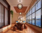 别墅茶室阳台模型 max2011  贴图灯光材质齐全+效果图