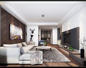 现代简约客厅+餐厅 max2011 带贴图+效果图