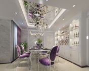 紫色典雅的餐厅带酒柜-max2011-附贴图+效果图