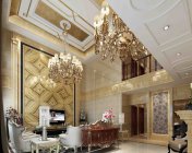 欧式挑空客厅+餐厅 max2012 贴图灯光材质全+效果图