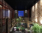 中式闽南风客餐厅+入户观景池及厨房 max2012 贴图灯光材质全