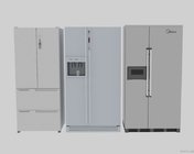 3款双开门冰箱 含贴图 max2013