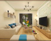 简约现代两居室客餐厅 max2014+vray3.0 贴图灯光材质全