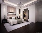 写实简约欧式卧房模型-3DMAX2009  含灯光、材质、渲染参数