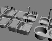 6个橱柜水槽模型