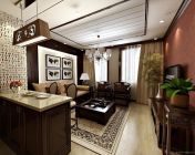 一室一厅小户型改造-中式客餐厅+厨房-max2014-带贴图