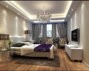 现代卧室-max2010-带贴图灯光材质+效果图