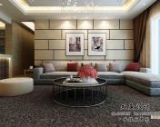 凯旋国际现代客厅 max2009带灯光材质+贴图