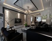 现代感客厅餐厅 max2012  贴图材质灯光齐全+效果图