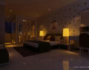 现代风格夜景卧室模型下载-附材质-贴图-max2010带效果图