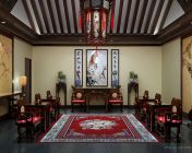 中式家装-四合院风格会客厅-带贴图-返璞归真