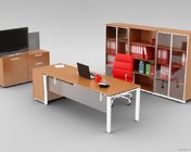 办公桌+办公柜 文件柜组合模型 max2012 带贴图
