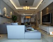 后现代简约客餐厅-max2012 贴图 材质 灯光齐全