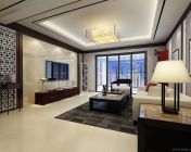 简约中式客餐厅-max2009 64位 贴图灯光材质都有+效果图