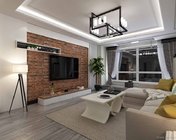 现代客厅+餐厅+厨房+玄关 max2011 带贴图+效果图