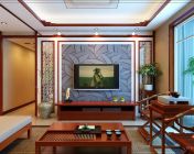 现代中式客厅-max2011-贴图灯光材质齐全+效果图