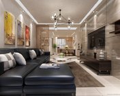 现代简约客厅+餐厅及过道 max2012 带贴图+效果图