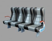 多人高档排椅，可用于汽车、船舶、飞机等内部效果 MAX2014