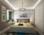 现代卧室模型-max2012 64位 带贴图+效果图